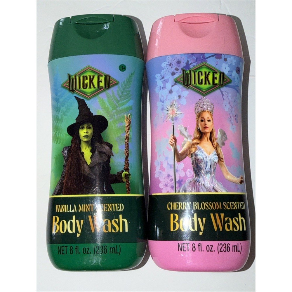 Glinda Elphaba Wicked Movie Body Wash Bundle Cherry Blossom Vanilla Mint Set